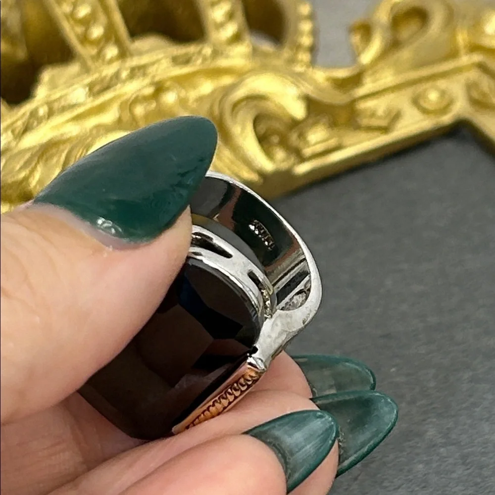 Black Tourmaline and 14KGE Statement Ring